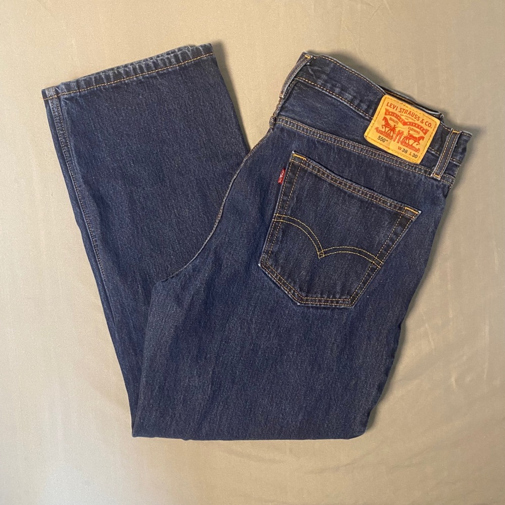 Levi's 550 Relaxed Fit Blue Jeans Men's‎ W38 L30 Dark Wash  Denim